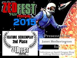 Second place winner 2015 Zed Fest Film festival